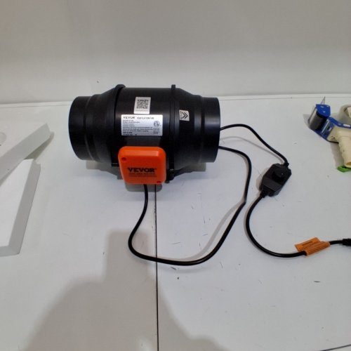 VARIABLE SPEED INLINE DUCT VENTILATION FAN WITH SPEED CONTROLLER - 400CFM- 2600RPM - BLACK/ORANGE (MODEL: BT-FL16A) image 3