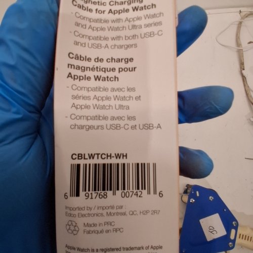 BÖRNE MAGNETIC CHARGING CABLE FOR APPLE WATCH - USB-C AND USB-A - WHITE (MODEL: CBLWTCH-WH) image 2