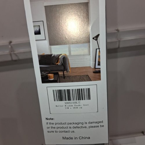 SMONTER CORDLESS ROLLER BLINDS - 25" X 72" - GREY (MODEL: XZDZSTBML-25G) image 3