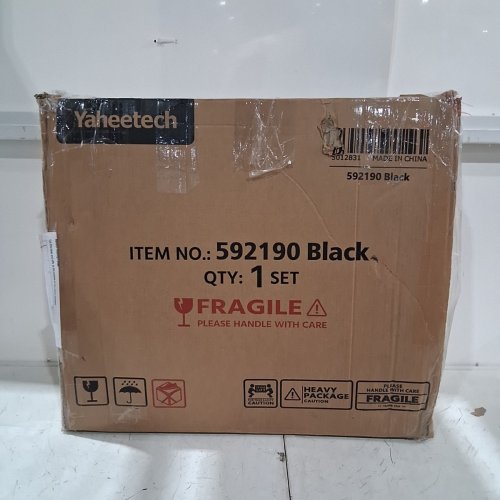 YAHEETECH OUTDOOR SQUARE FIRE PIT BRAZIER METAL WITH COVER & POKER - 32" - BLACK (MODEL: 592190) image 6
