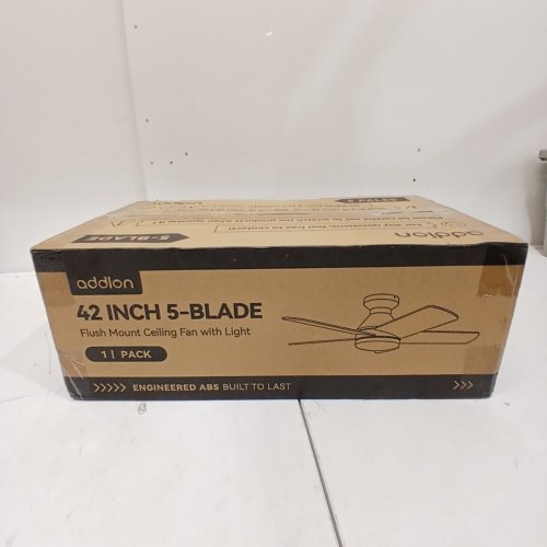 ADDLON 5-BLADE FLUSH MOUNT CEILING FAN WITH LIGHT - 42" - BLACK (MODEL: A05JW020301032C) image 2