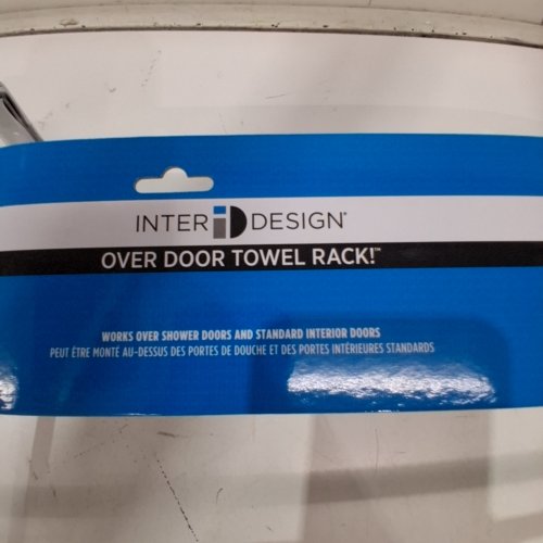 INTERDESIGN OVER DOOR TOWEL RACK - CHROME/WHITE image 2