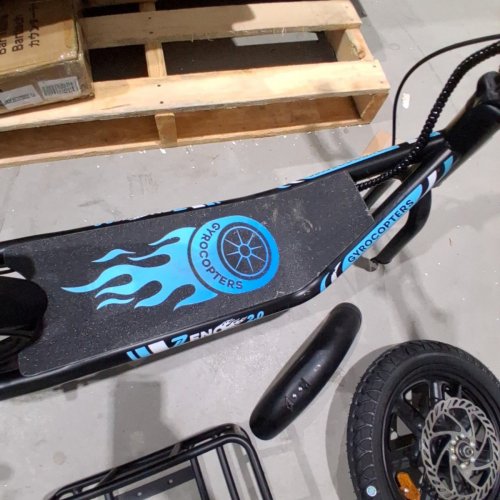 GYROCOPTER 500W ELECTRIC SCOOTER WITH ADJUSTABLE SEAT, STORAGE BASKET AND A TOP SPEED OF 32KM/H - BLACK/BLUE (MODEL: ZENO 2.0) image 7