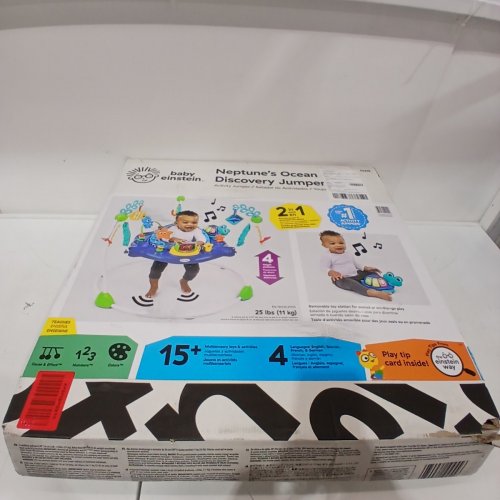 BABY EINSTEIN NEPTUNE'S OCEAN DISCOVERY JUMPER WITH ADJUSTABLE HEIGHT - 15+ MULTI-SENSORY TOYS/ACTIVITIES - 4 LANGUAGES - MULTI-COLOUR (MODEL: 10455) image 2