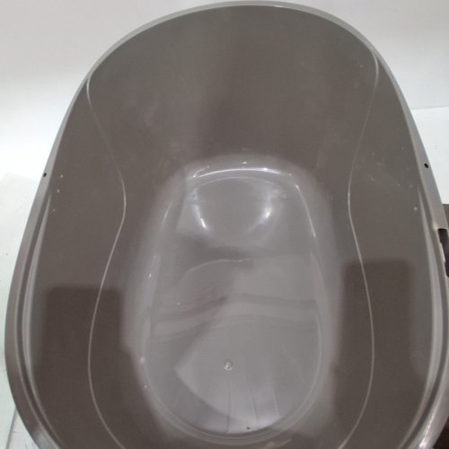 AMAZON BASICS NO MESS HOODED CAT LITTER BOX - LARGE - TAN/GREY image 3