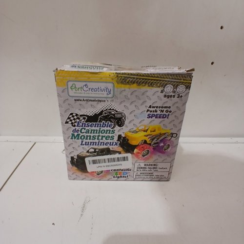 2PK ART CREATIVITY LIGHT UP MONSTER TRUCK SET - YELLOW / BLACK image 3