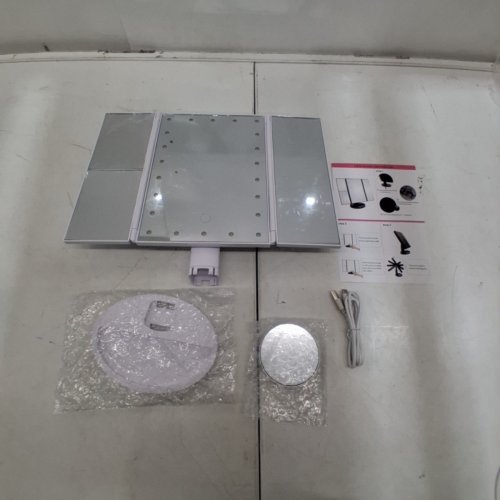 DENCERT ADJUSTABLE BRIGHTNESS MAKEUP VANITY MIRROR WITH LIGHTS - 1X/2X/3X/10X - WHITE (MODEL: DCT-2301) image 3