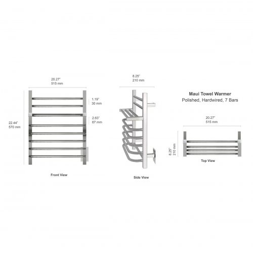 WARMLYYOURS TOWEL WARMER - POLISHED CHROME (MODEL: TWS1-MAU07) image 2