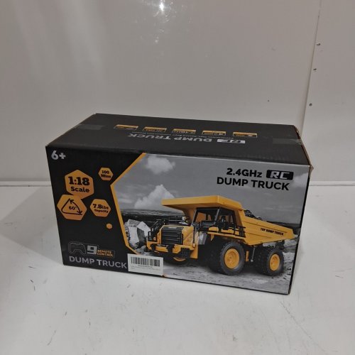 NOKA RC DUMP TRUCK WITH 9 CONTROLS - 2.4 GHZ - 1:18 - YELLOW/BLACK (MODEL: D93304/1/2) image 4