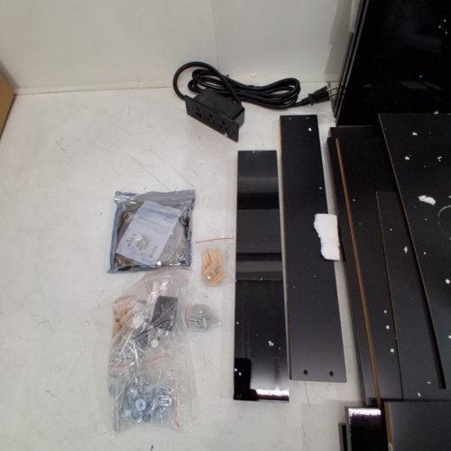 CHOOCHOO 2 DRAWER HIGH GLOSS LED NIGHTSTAND WITH CHARGING STATION - 19.6" X 17.7" X 22.8" - BLACK - (MODEL: NT2201-BLK) image 3