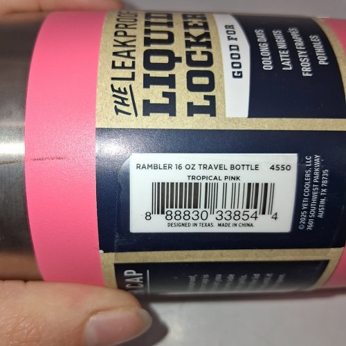 YETI RAMBLER TRAVEL MUG - 16OZ - TROPICAL PINK image 2