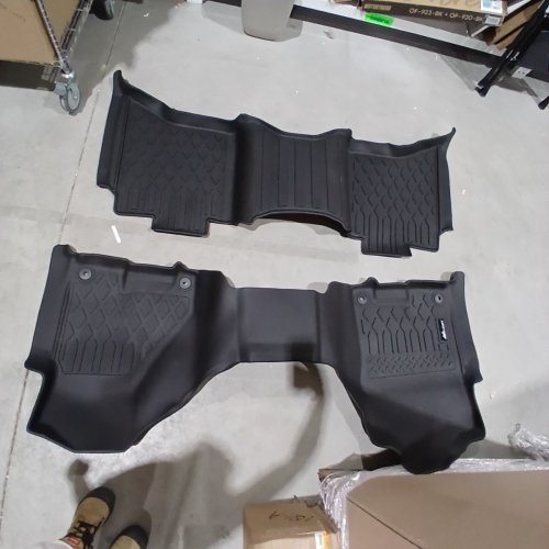 2PC NILIGHT TPE ALL-WEATHER CUSTOM FIT HEAVY DUTY FLOOR LINERS MATS FOR 2013-2018 DODGE RAM 1500/2500/3500 & 2019-2024 RAM 1500 CLASSIC CREW CAB WITH BENCH SEAT - BLACK (MODEL: MAT-1083) image 3