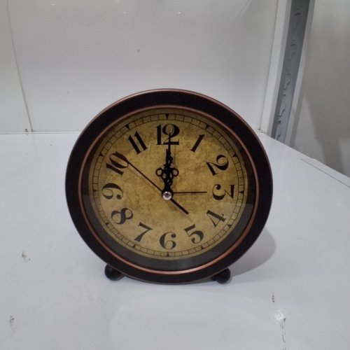 RETRO ANALOG QUARTZ ALARM CLOCK - 5" - ROMAN BLACK image 4