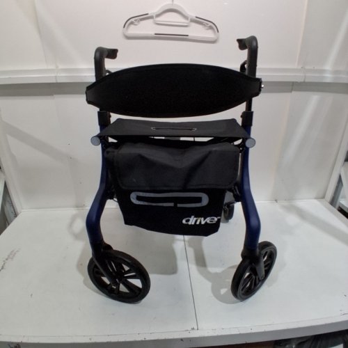 DRIVE MEDICAL AEROWALK ULTRA-LITE ROLLATOR FOLDABLE ROLLATOR WALKER - 350 LBS MAX - BLUE/BLACK (MODEL:10277BL) image 3