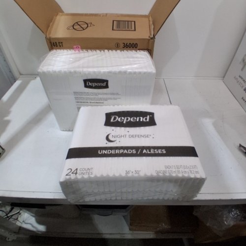 48PK DEPEND NIGHT DEFENSE UNDERPADS - 36" X 30" - WHITE image 3
