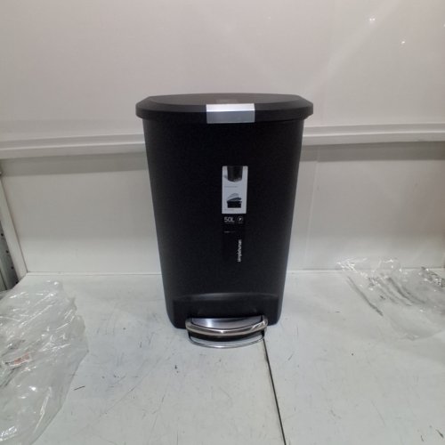 SIMPLEHUMAN PUSH PEDAL TRASH CAN - 50L - BLACK image 2