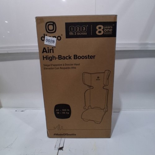 DIONO AIRI HIGH BACK BOOSTER CAR SEAT - 40 LBS TO 100 LBS - BLACK (MODEL: 55000-NA-01) image 7