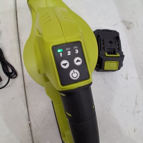 5PC SEYVUM CORDLESS LEAF BLOWER WITH TWO BATTERIES - 20 V - 320CFM - GREEN (MODEL: RLB-BM10) image 2