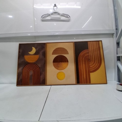 3PC ABSTRACT WALL ART PANELS - 24" x 16" - MULTICOLOUR (MODEL: BC1101PS) image 2