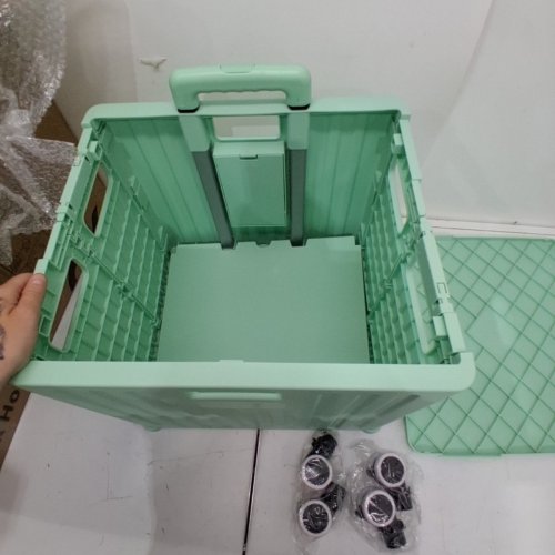 LOVALLAB FOLDABLE PORTABLE UTILITY SHOPPING CART - 60L - MINT GREEN image 3