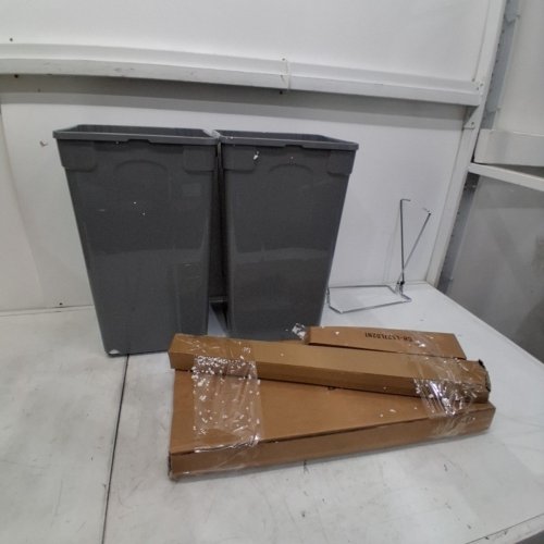 2PC VEVOR PULL OUT TRASH CANS - 27 QT - GRAY (MODEL: CH-LS27L02) image 3