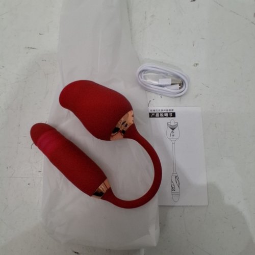 QIANNNEL ROSE TOY LICKING VIBRATOR WITH THRUSTING AND VIBRATING BULLET - RED image 2