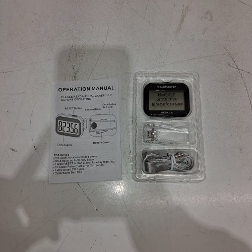 NESKLA 3D PEDOMETER FOR WALKING WITH DIGITAL DISPLAY AND CLIP - BLACK (MODEL: 838) image 2