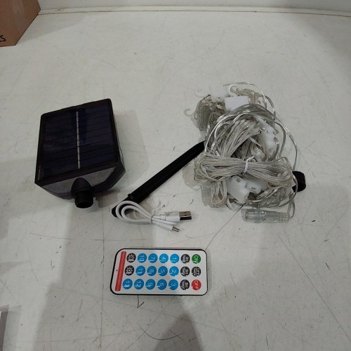 OUTDOOR RECHARGEABLE WATERPROOF SOLAR STRING CURTAIN LIGHTS WITH REMOTE - 9.8FT - WARM WHITE image 2