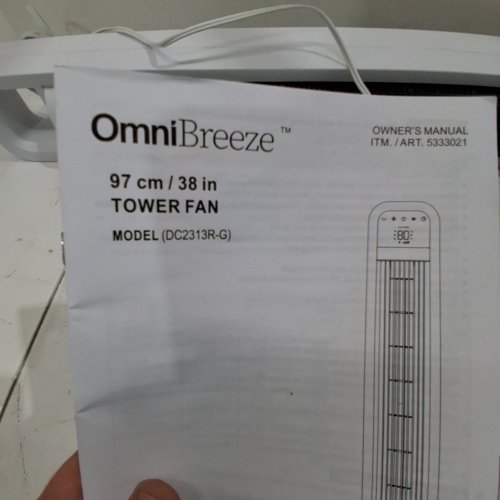 OMNIBREEZE INTERNAL OSCILLATION AND WI-FI 5 SPEEDS 4 BREEZE MODES SMART CONTROLTOWER FAN - 38" - WHITE (MODEL: DC2313R-G) image 3