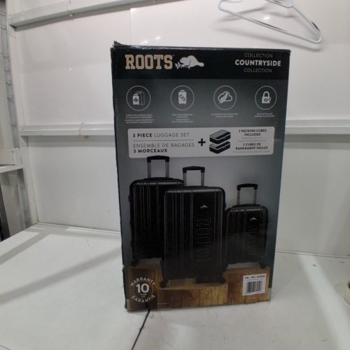 3PC ROOTS COUNTRYSIDE HARDSIDE LUGGAGE SET WITH TSA LOCK- 21", 27", 31" - BLACK (MODEL: 1872940) image 2