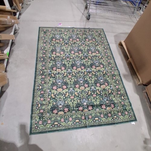 FLORAL AREA RUG - 7FT X 5FT - GREEN image 2
