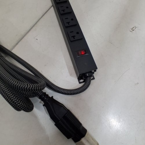 METAL 8 OUTLET MOUNTABLE POWER STRIP WITH SWITCH,WIDE SPACED HEAVY DUTY WALL MOUNT POWER STRIP SURGE PROTECTOR - 1875W - 6FT - BLACK image 2