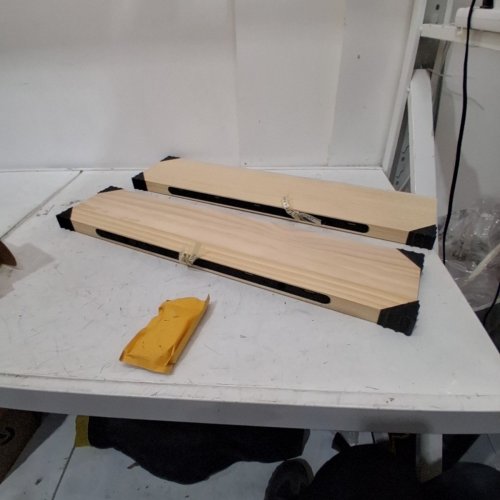 2PC HOUTHVIGE NATURAL PINE WOODEN FLOATING SHELVES - 30" X 6.7" - NATURAL image 2