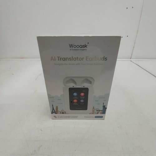 WOOASK AI TOUCHSCREEN & INDEPENDENT OPERATION REAL-TIME TRANSLATOR EARBUDS - WHITE image 2