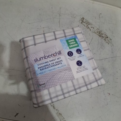 6PC SLUMBERCHILL COOLING SHEET SET - KING - GREY /BLUE/ WHITE PLAID (STYLE : 1796336) image 2