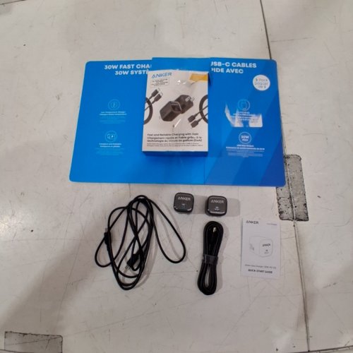 4PC ANKER ZOLO CHARGER SET WITH 2 ADAPTERS, AND 2 USB-C TO USB-C CABLES - 30W - 6FT - BLACK (MODEL: 8781600 / B2698J11-5) image 4