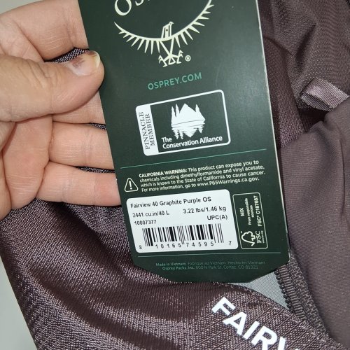 OSPREY FAIRVIEW TRAVEL BACKPACK - 40 L - PURPLE (MODEL: 10003685) image 2