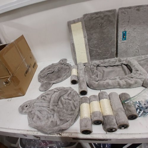 GITELSNOUR CAT TOWER WITH CONDO AND 2 BASKETS - 40" X 22" X 31.5" - LIGHT GREY (MODEL: GCT003SW) image 3