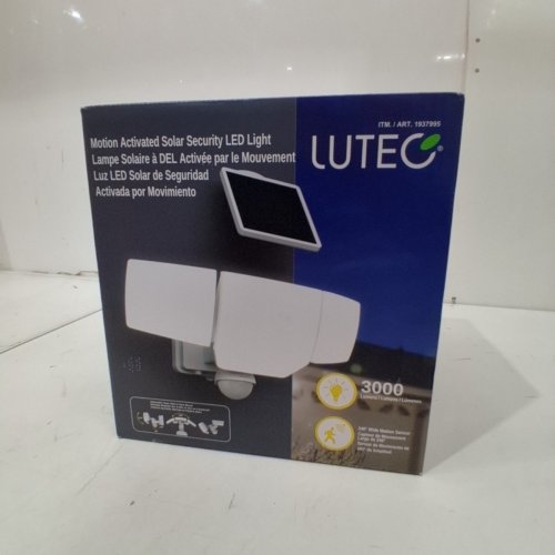 LUTEC MOTION ACTIVATED SOLAR SECURITY LED FLOOD LIGHT - 5000K - 3000LM - WHITE (MODEL: 1937995) image 2