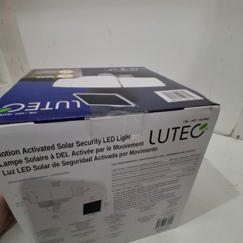 LUTEC MOTION ACTIVATED SOLAR SECURITY LED FLOOD LIGHT - 5000K - 3000LM - WHITE (MODEL: 1937995) image 3