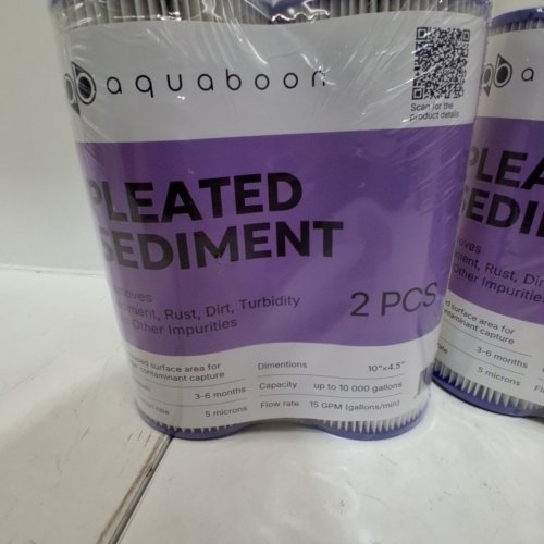 4PK AQUABOON 5 MICRON PLEATED SEDIMENT WATER FILTER - 10" X 4.5" image 3