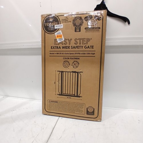 REGALO EASY STEP EXTRA WIDE METAL SAFETY GATE - 30" X 29" - 49" - PLATINUM (MODEL: 1164 EP DS) image 3