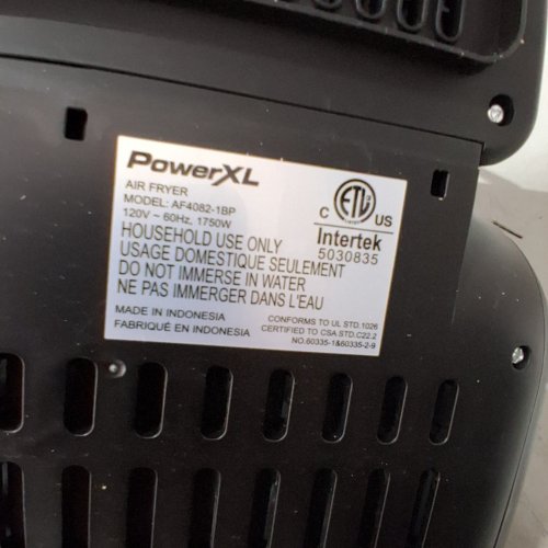 POWERXL AIRMAX AIR FRYER - 8 QT - STAINLESS STEEL/BLACK (MODEL: AF4082-1BP) image 3