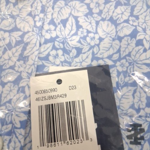 MEN'S IZOD FLORAL BUTTON-DOWN SHORT SLEEVE SHIRT - MEDIUM - BLUE/WHITE image 3