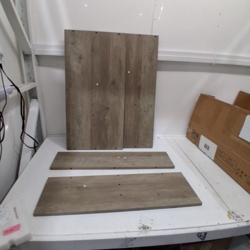 GARVEEHOME 2-TIRES WOOD COUNTERTOP WITH 2 DRAWERS - 27.6"L X 10.3"H - GREY (MODEL: PHK_378R-2D-GREYHR9A) image 3