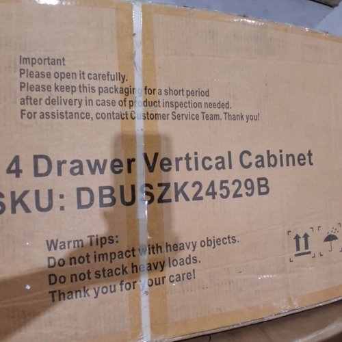 SISESOL 4 DRAWER NARROW VERTICAL METAL FILING CABINET WITH LOCK - 50" X 15" X 18" - BLACK - (MODEL: DBUSZK24529B) image 2