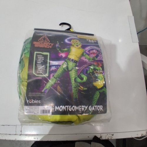 3PC ADULT FIVE NIGHTS AT FREDDY'S MONTGOMERY GATOR COSTUME - LARGE - GREEN/YELLOW image 2