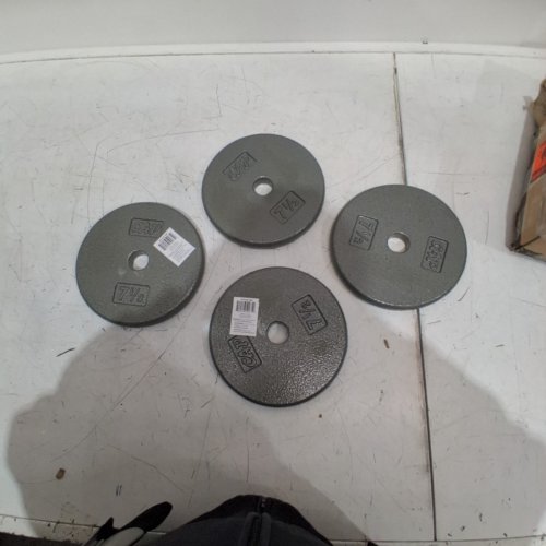 4 CAP BARBELL STANDARD CAST IRON WEIGHT PLATES - 7.5 LBS EACH (MODEL: RPG-007.5#2) image 3