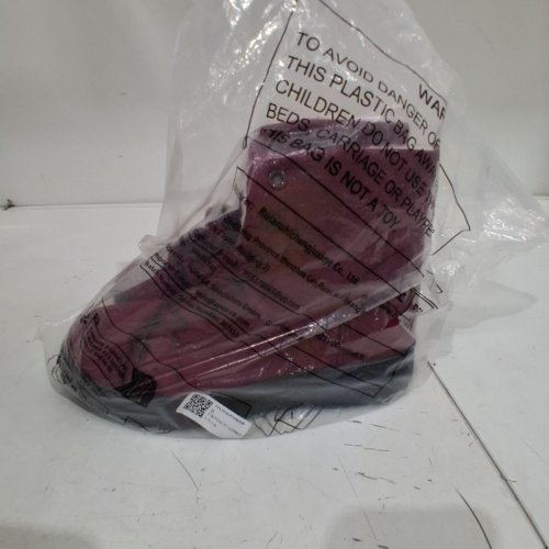WOMEN'S FUR-LINED LACE-UP ANKLE BOOTS WITH LUG SOLE - SIZE 7.5 - BURGUNDY image 6