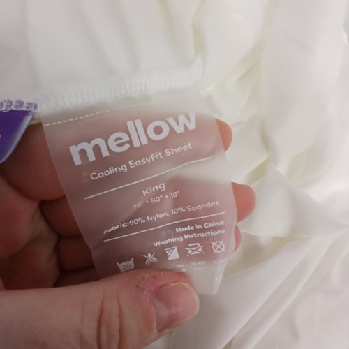4PC MELLOW COOLING FITTED SHEET AND PILLOWCASE SET - 76" X 80" X 18" - KING - WHITE image 2